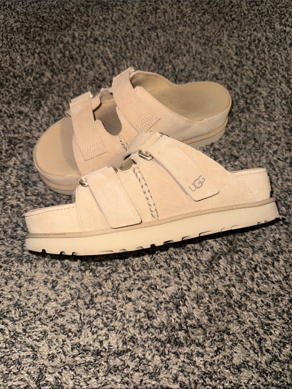 Womens UGG® Goldenstar Hi Slide Sandal - Sand
